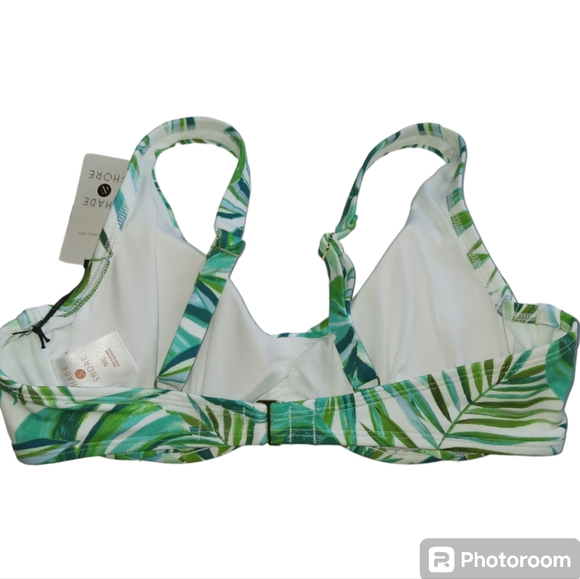 NWT SHADE & SHORE LADIES SIZE 36C Bikini Top Only Green - Picture 3 of 6